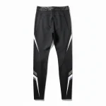 gym compression pants back view black performance leggings