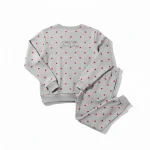 custom loungewear manufacturer USA heart print lounge set back view