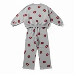 loungewear manufacturer USA lip print lounge set back view