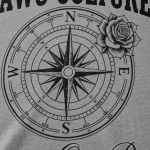 heavyweight t shirt manufacturer compass graphic print close up cotton tee