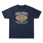heavy cotton t shirt navy blue front heritage print