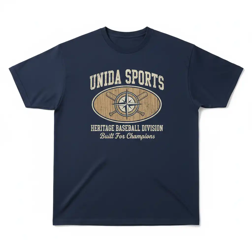 Heavyweight Cotton T Shirt Front Design heavy cotton t shirt navy blue front heritage print
