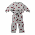 private label loungewear manufacturer USA lip print lounge set front