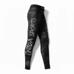 custom gym compression pants manufacturer side view black athletic leggings
