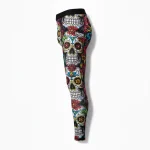 custom printed compression pants manufacturer side view gym leggings