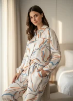 Private Label Loungewear Manufacturer Marble Print Matching Set - الصورة 4