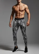 custom compression pants worn by athlete gym spats