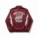 Urban streetwear coach jacket back view with branded panel by Unida Sports