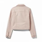 Custom cropped jacket back view with branded panel by Unida Sports
