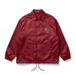Custom nylon coach jacket front view by Unida Sports