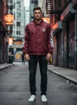 Urban coach jacket model view – lifestyle styling by Unida Sports